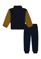 Toddler Boys Color Blocked Zip Pullover and Joggers Set