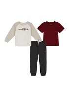 Toddler Boys 3 Piece Fleece Joggers Set