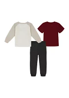 Toddler Boys 3 Piece Fleece Joggers Set