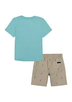 Toddler Boys Nautica 2 Piece T-Shirt and Woven Shorts Set