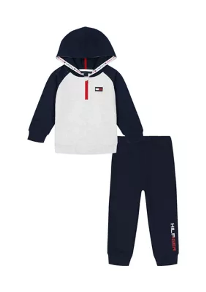 Toddler Boys Half Zip Hoodie and Joggers Set