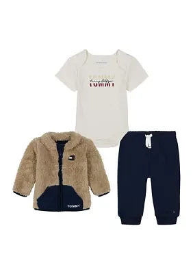 Toddler Boys 3 Piece Zip Front Jacket and Joggers Set