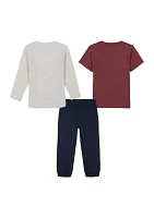 Toddler Boys 3 Piece Shirt and Joggers Set