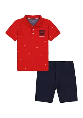 Toddler Boys Polo Shirt and Shorts Set