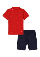 Toddler Boys Polo Shirt and Shorts Set