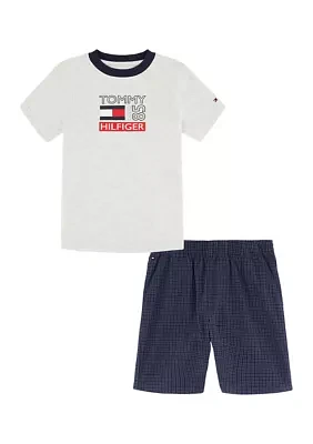 Toddler Boys Heather T-Shirt and Solid Shorts Set