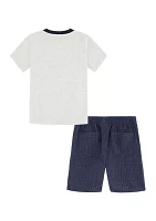 Toddler Boys Heather T-Shirt and Solid Shorts Set