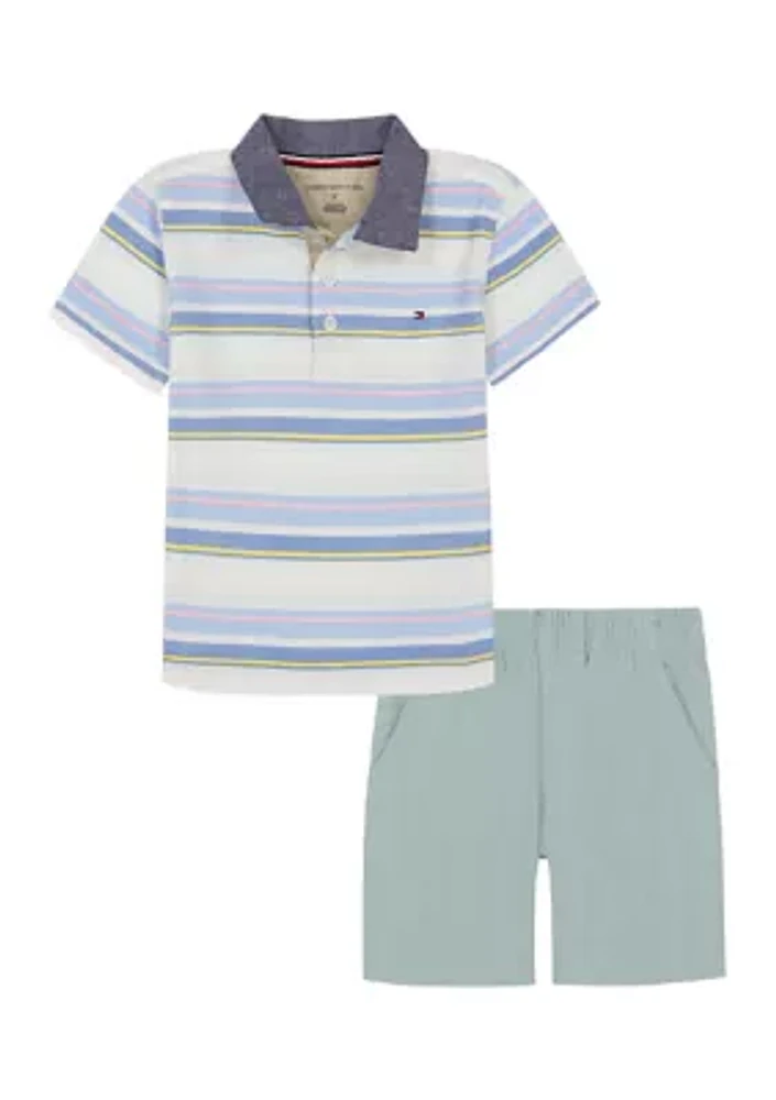 Toddler Boys 2 Piece Polo Shorts Set