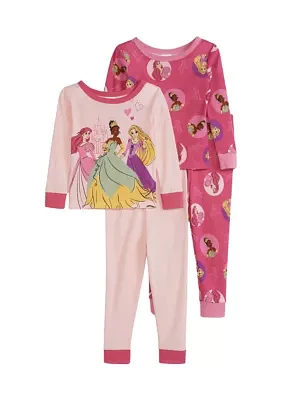 Toddler Girls Princess Castle 4 Piece Pajama Set