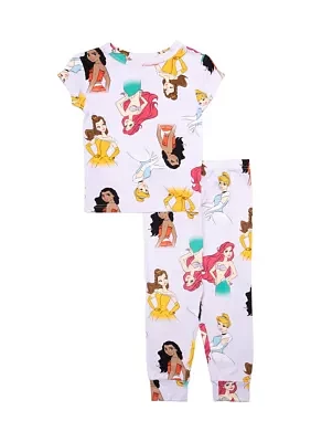 Toddler Girls Princess Love Printed Pajama Set