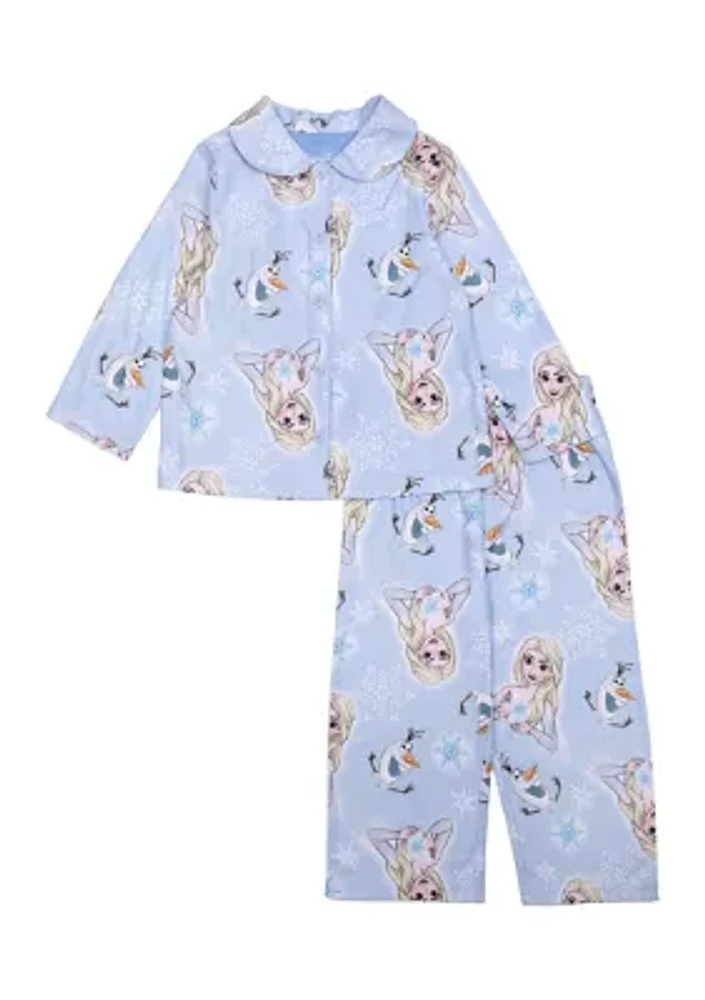 Toddler Girls Frozen Winter Printed Pajama Set