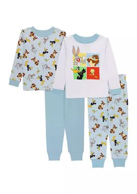 Toddler Girls 4 Piece Pajama Set