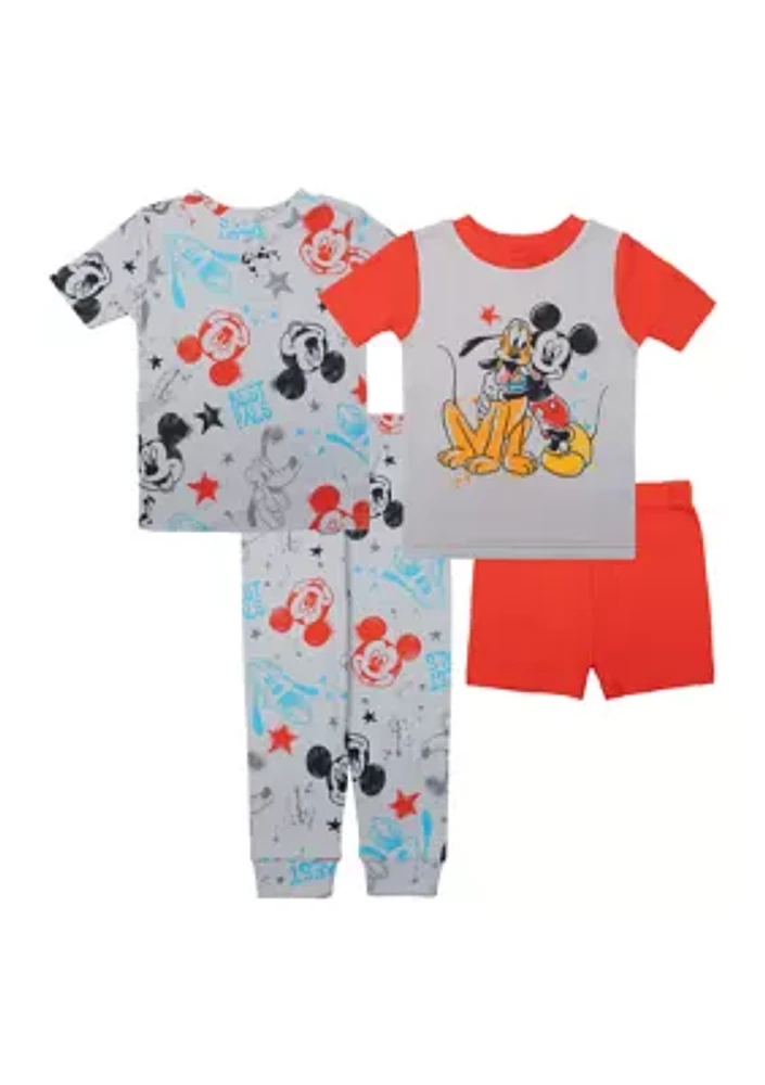 Toddler Boys 4 Piece Cotton Pajama Set