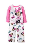 Toddler Girls Minnie Bow Printed Pajama Set