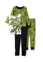 Toddler Boys 4-Piece TMNT Pajama Set