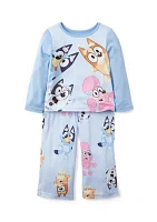 Toddler Girls Gathering Printed Pajama Set