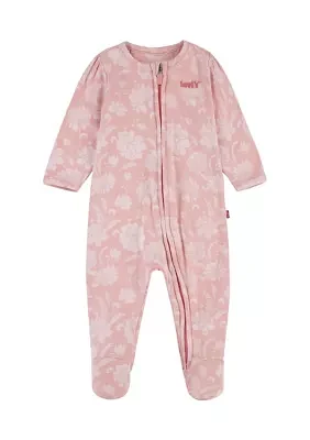 Baby Girls Floral Printed Footed Coverall