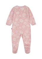 Baby Girls Floral Printed Footed Coverall