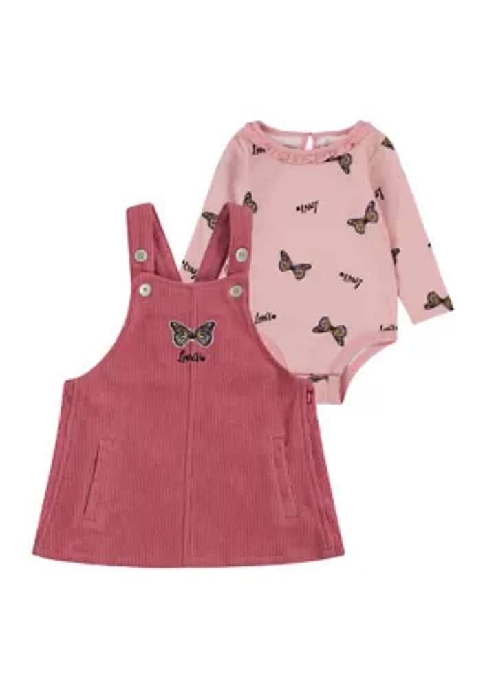 Baby Girls Cordurory Butterfly Skirtall Set