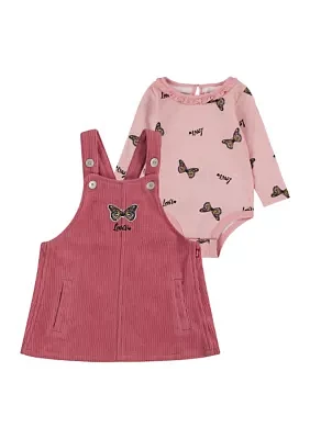 Baby Girls Cordurory Butterfly Skirtall Set