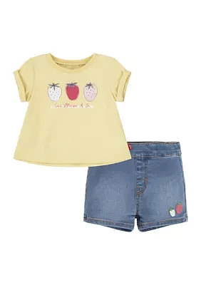 Baby Girls Fruity Graphic T-Shirt and Shorts Set