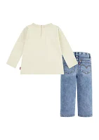 Baby Girls Graphic T-Shirt and Jeans Set