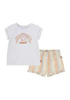 Toddler Girls Short Sleeve Shell T-Shirt and Shorts Set