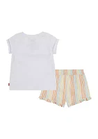 Toddler Girls Short Sleeve Shell T-Shirt and Shorts Set