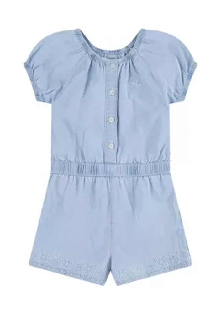 Toddler Girls Puff Sleeve Romper