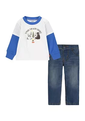 Baby Boys Smore Friends Graphic T-Shirt and Jeans Set