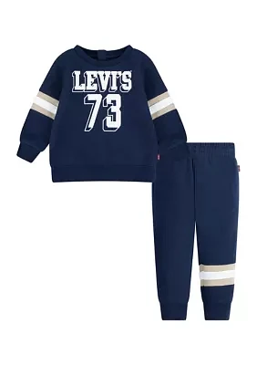 Baby Boys Varsity Knit Graphic Sweatshirt and Joggers Set