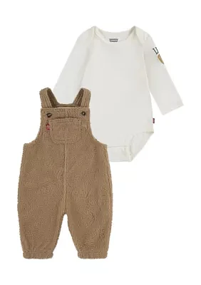 Baby Boys Debossed Overalls Set