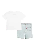 Toddler Boys Short Sleeve Beach Logo Graphic T-Shirt and Shorts Set