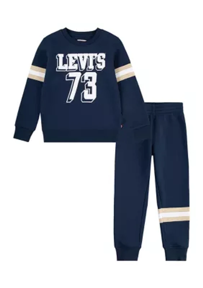 Toddler Boys Varsity Knit Graphic Sweatshirt and Joggers Set