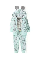 Baby Boys Three Piece Mickey Mouse Printed Jacket and Pants Set