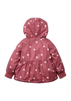 Toddler Girls Heart Print Flounce Midweight Jacket