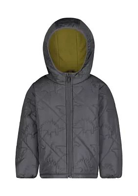 Toddler Boys Dinosaur Quilt Puffer Jacket