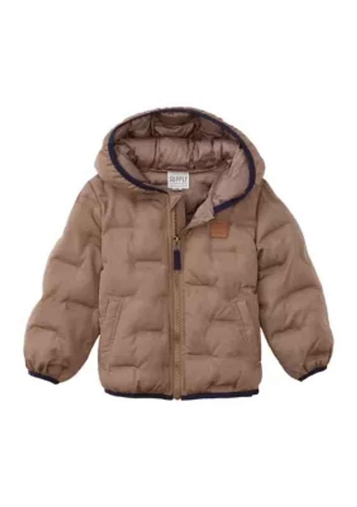 Toddler Boys Heat Welded Midweight Puffer Coat