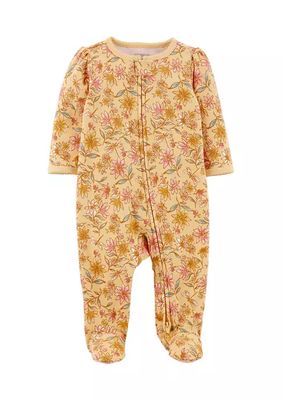 Baby Girls 2-Way Floral Zip Sleep & Play Bodysuit