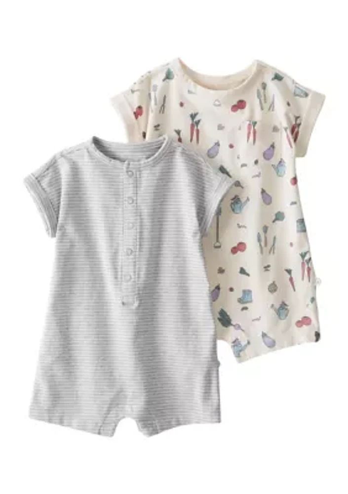 Baby Cotton Rompers - 2 Pack