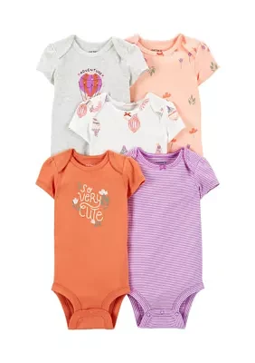 Baby Girls Assorted Bodysuits - 5 Pack