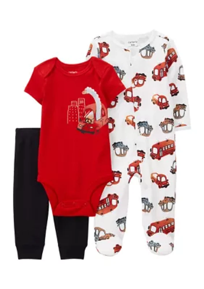 Baby Boys Firetruck Printed Set