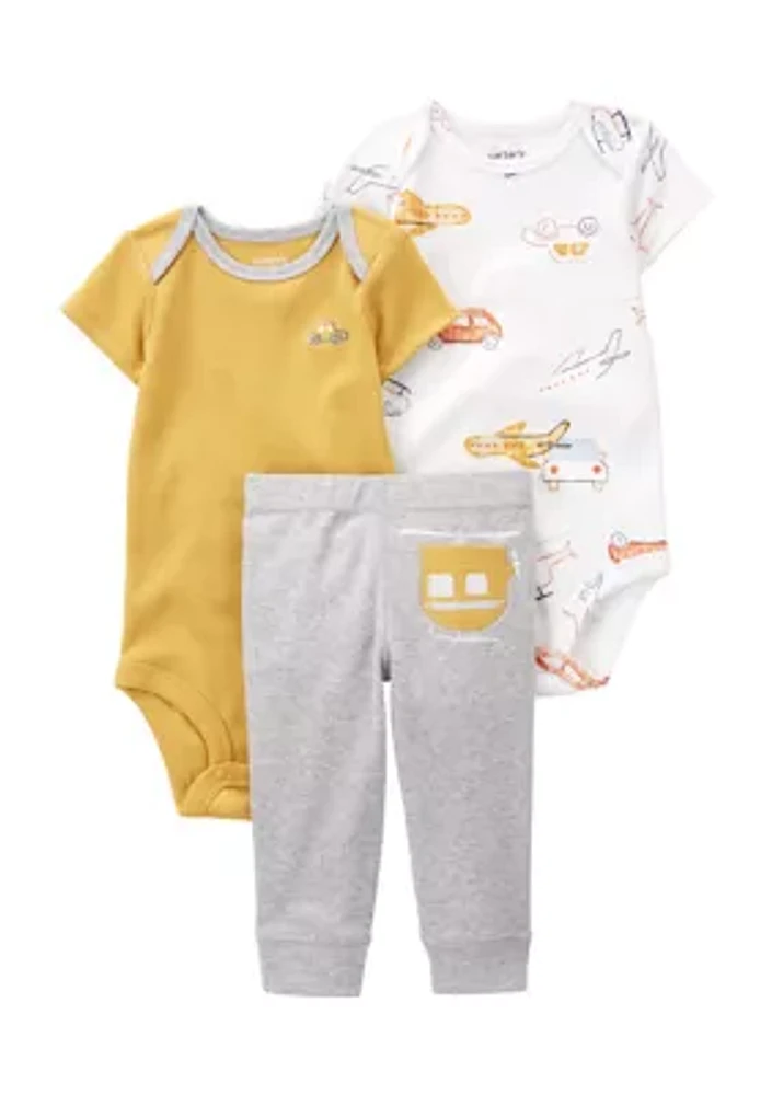 Baby Boys Transportation Bodysuit Set