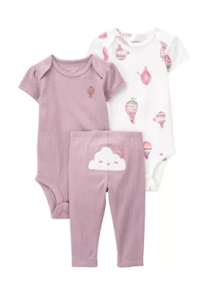 Baby Girls Hot Air Balloon Bodysuit Set