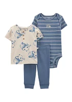 Baby Boys Panda Printed Top and Pants Set