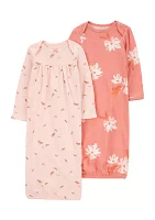 Baby Girls 2 Pack Gowns