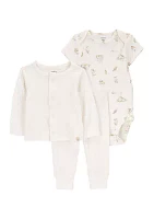 Baby 3 Piece Goose Cardigan Set