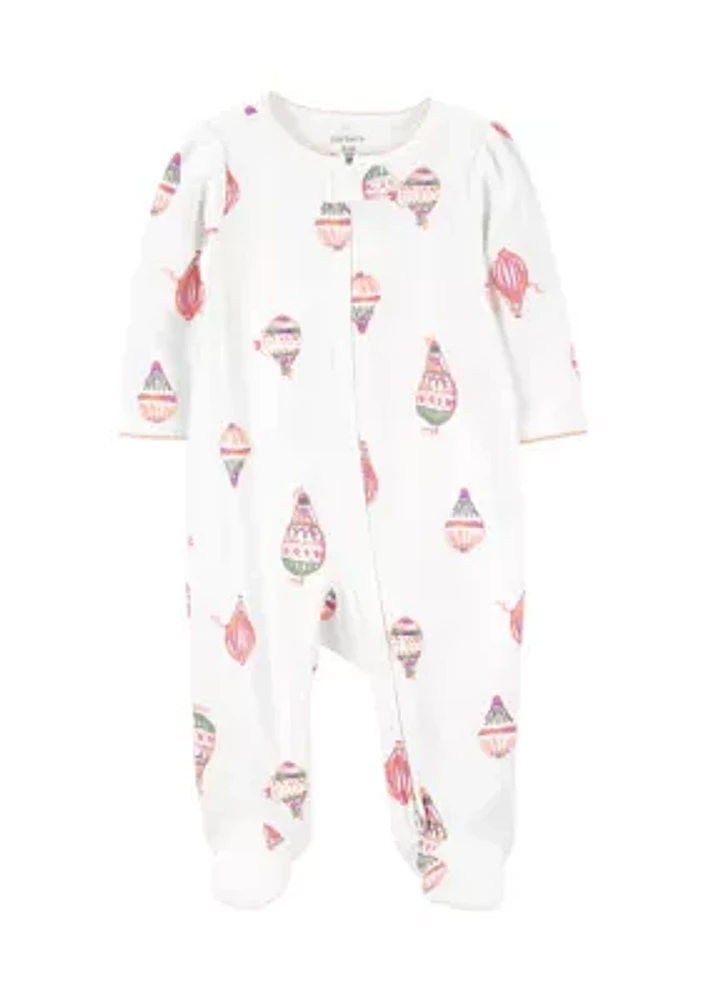 Baby Girls Hot Air Balloon Footie Pajamas