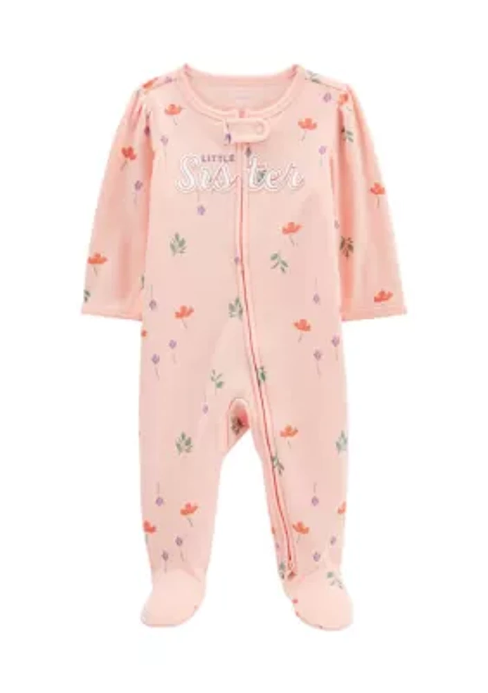 Baby Girls Little Sister Footie Pajamas