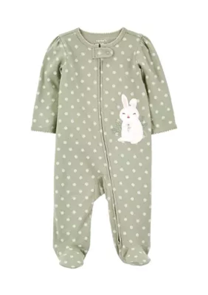 Baby Girls Bunny Footie Pajamas